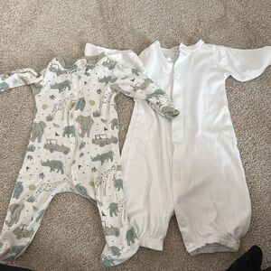2 0-3 month Noomie onsies in excellent condition!